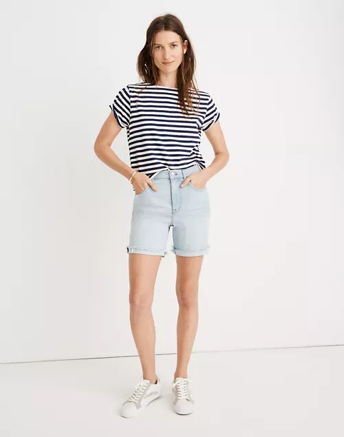 High-Rise Mid-Length Denim Shorts in Adeline Wash | Madewell