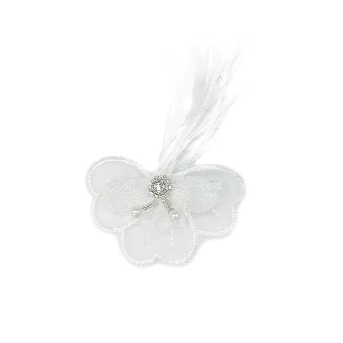 Constanza White Feather Hair Clip | petite maison kids