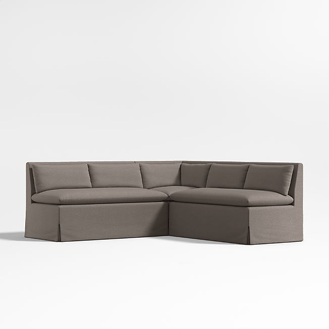 Belmar Grey Slipcovered L-Shaped Double Dining Banquette + Reviews | Crate & Barrel | Crate & Barrel