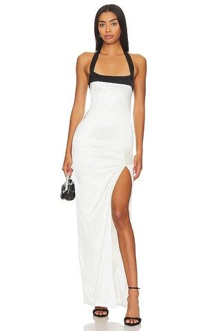 Lovers and Friends Shalia Gown in White & Black from Revolve.com | Revolve Clothing (Global)