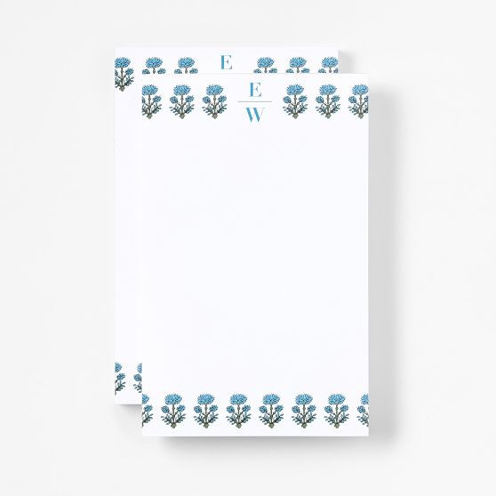 Personalized Block Print Stationery Notepads, Set of 2 | Mark and Graham