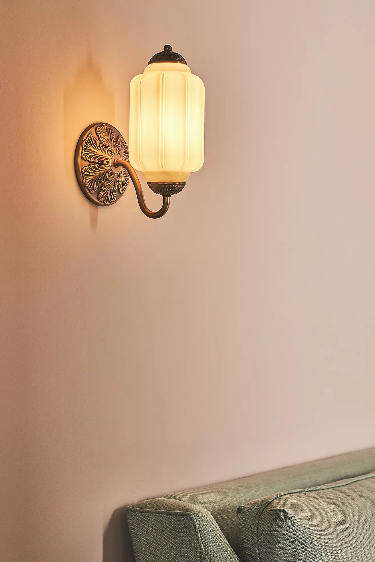 The Eloise Scallop Milk Glass Sconce Wall Light | Anthropologie (US)