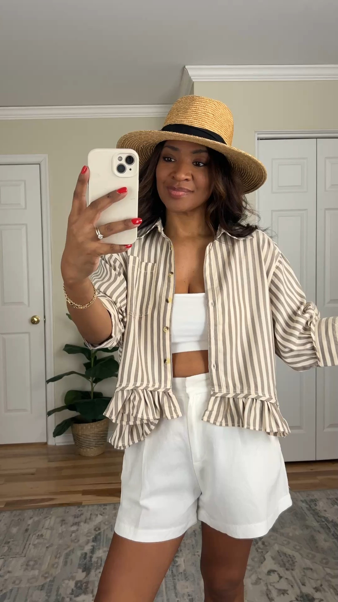 Wearing a medium in the ruffled top and linking similar shorts! 

#ltkover40 #ltkseasonal