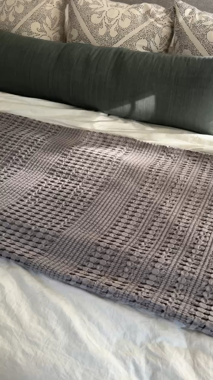 This cozy gray throw blanket is such an easy way to add softness and texture to a room. The color can read gray or even slightly blue depending on the light, which makes it especially pretty layered into a neutral or blue and white space.

gray throw blanket, blue gray throw blanket, cozy throw blanket, fall home decor, living room blanket, textured throw, neutral home decor, blue and white decor, cozy living room, layered home decor, bedroom throw blanket, girlonthehudson