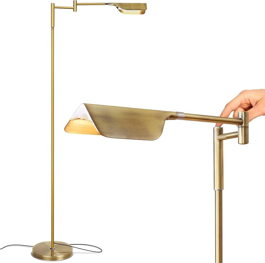 Brightech Leaf LED Floor lamp, Pharmacy LED Floor Reading Lamp over Chair for Living Rooms, Offic... | Amazon (US)