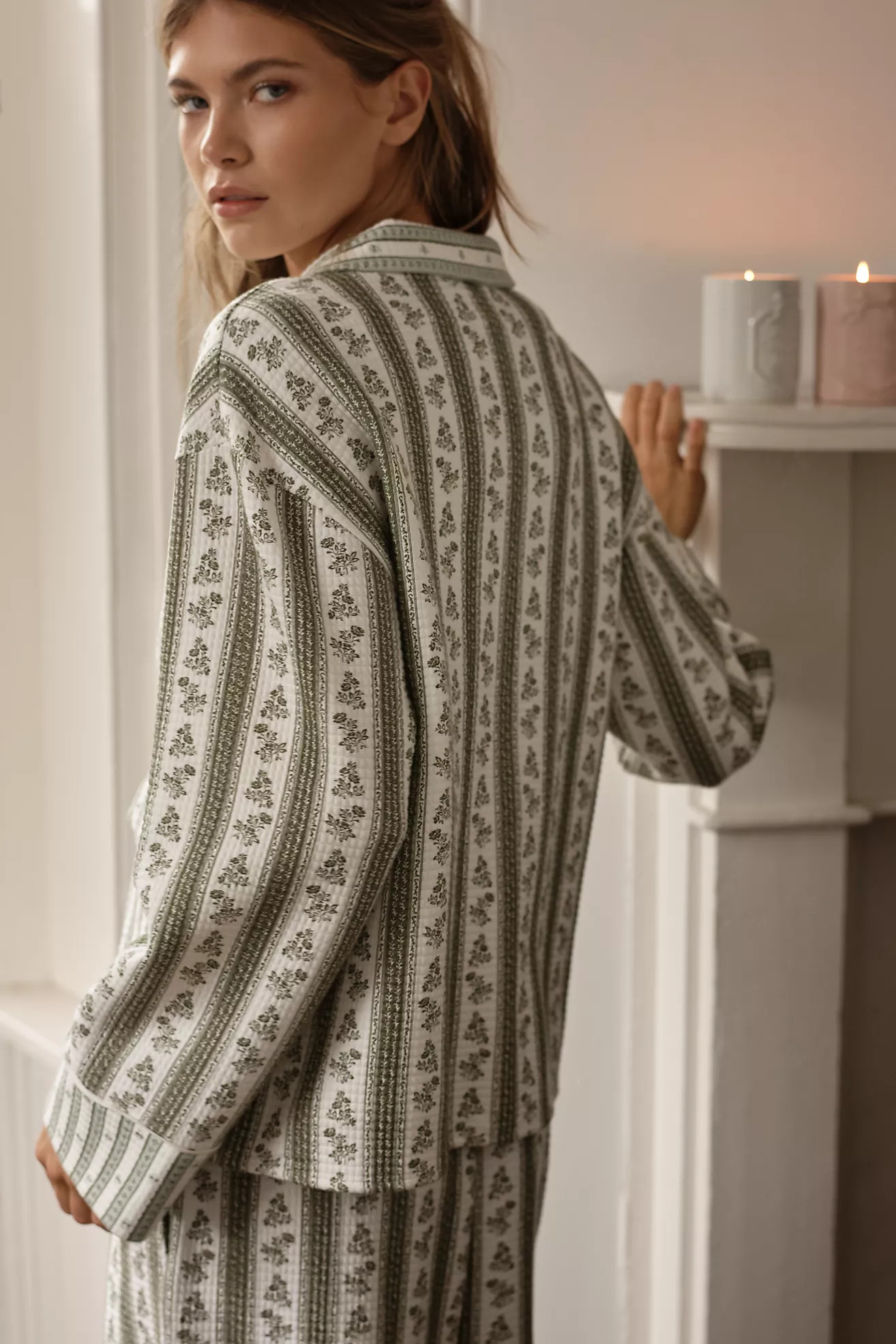 LyreBird Long-Sleeve Printed Quilted Pajama Top | Anthropologie (US)