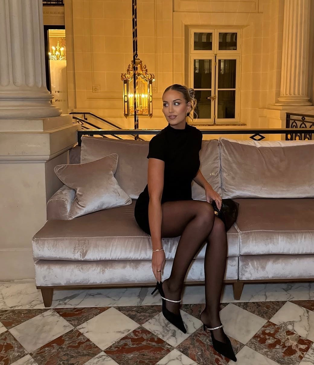 Black mockneck mini dress

Black Jimmy choo rhinestone strap heel mule 

#LTKHoliday #LTKWorkwear #LTKootd