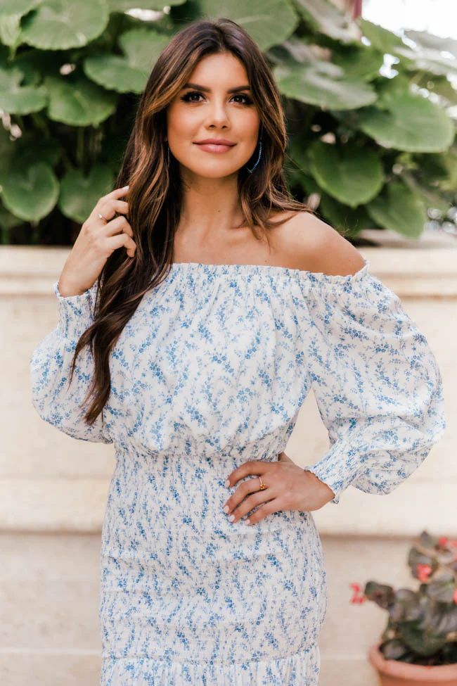 A Forever Vacation Blue Floral Maxi Dress | The Pink Lily Boutique