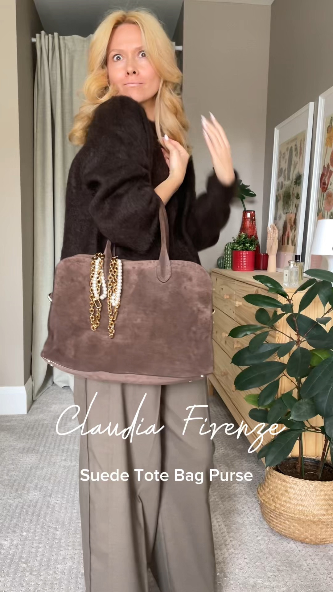 My favorite bag is from Claudia Firenze. The soft suede has a stunning cool chocolate shade. It’s the perfect size—easily fitting a laptop, tablet, makeup bag, and other essentials. I can’t recommend it enough! It’s stylish, functional, and effortlessly chic.

#LTKItBag #LTKStyleTip #LTKWorkwear