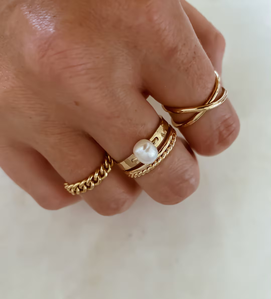 Pearl Ring, 14k Gold Filled Ring Band, Gold Pearl Ring, Gold Ring, White Freshwater Pearl Ring - ... | Etsy (US)