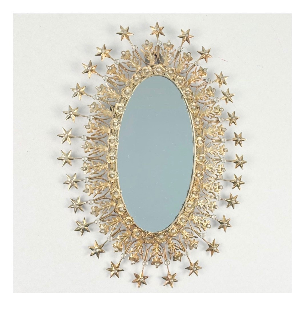 Wolf & Badger Oval Shape Jewelled Wall Mirror

Handcrafted from metal with an antiqued silverish Gold finish, this bejeweled mirror captures and reflects light with a soft, radiant glow. Surrounded by rings of stars, it makes a celestial statement

#LTKHome #LTKSeasonal #LTKMothersDay