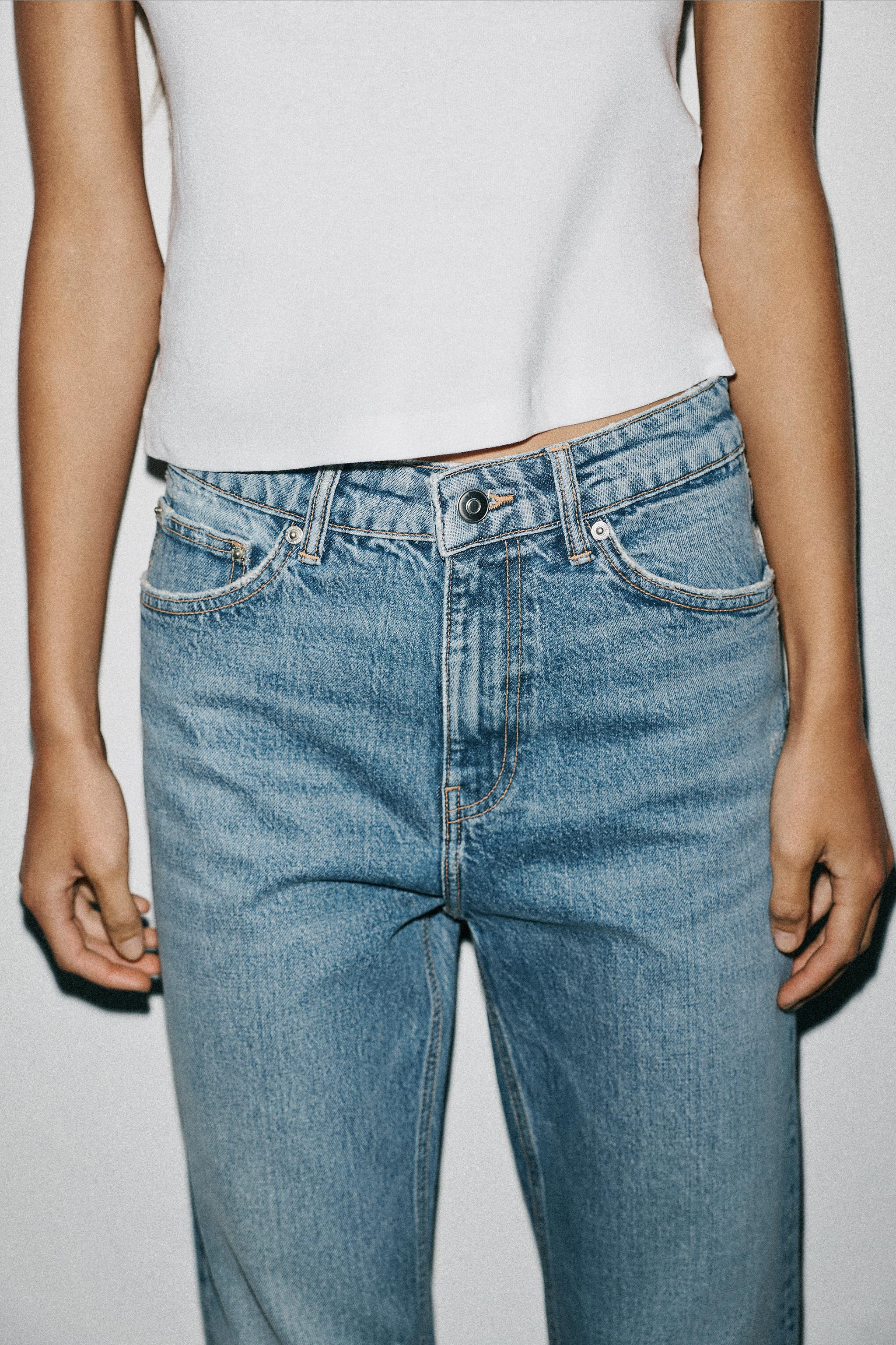 TRF STRAIGHT HIGH-WAIST JEANS | Zara UK