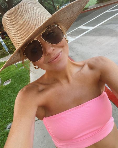 Wide brim sun hat and Amazon oversized sunglasses - perfect vacay pieces.  

#LTKswim #LTKstyletip #LTKtravel