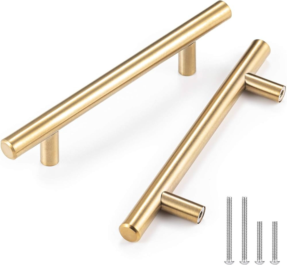 CZC HOME 10 Pack 6.4 Inch Cabinet Pulls Stainless Steel Drawer Handles, 4" Hole Center Drawer Pul... | Amazon (US)