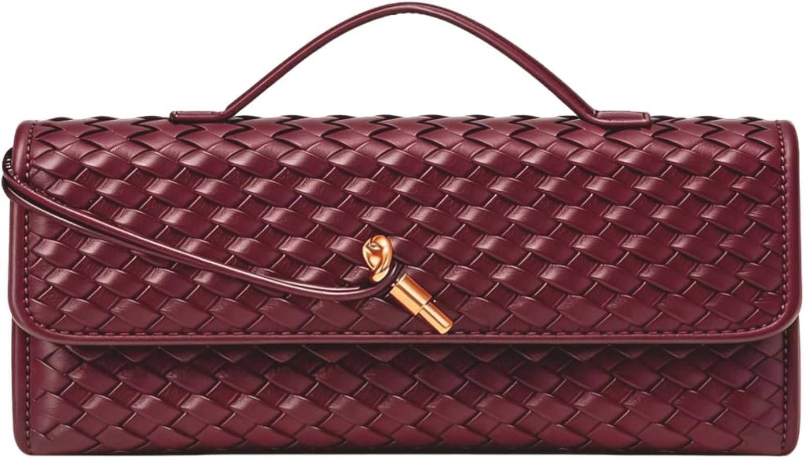 JYG Woven Handbag for Women Fashion Evening Shoulder Bag PU Leather Handmade Clutch Purse Casual ... | Amazon (US)