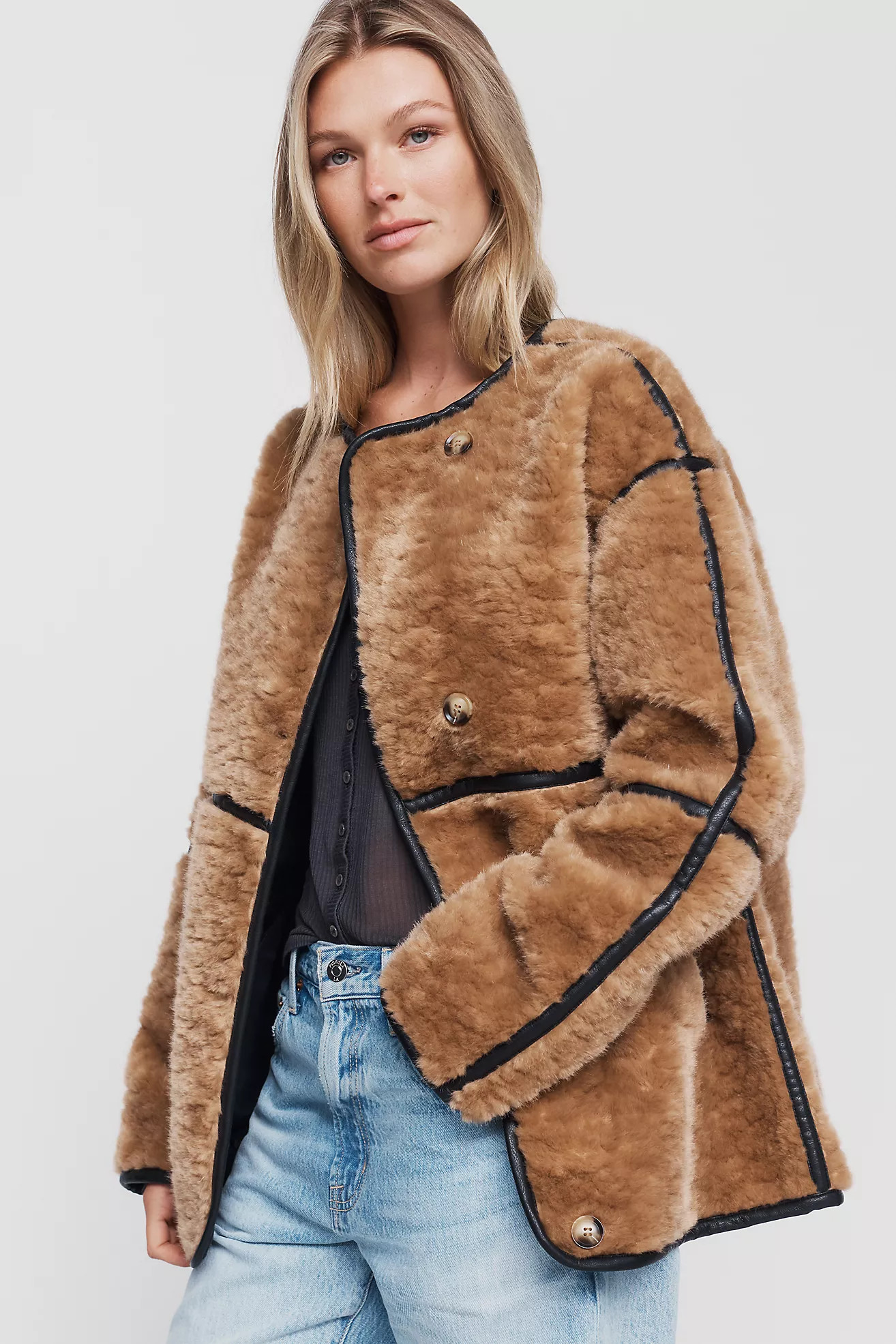 City Lights Faux Sherpa Fleece Jacket | Anthropologie (US)