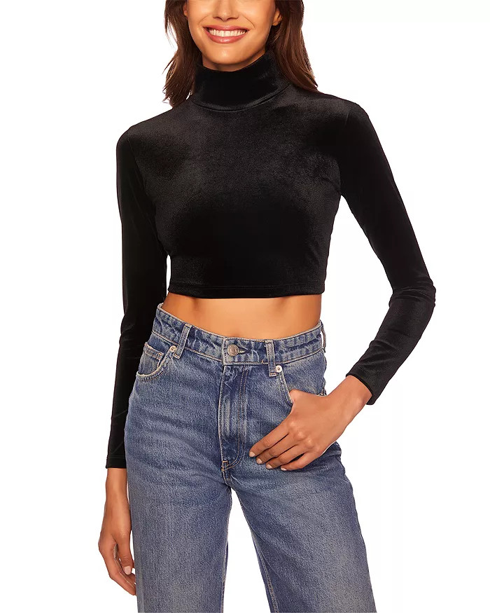 Mock Neck Velvet Top | Bloomingdale's (US)