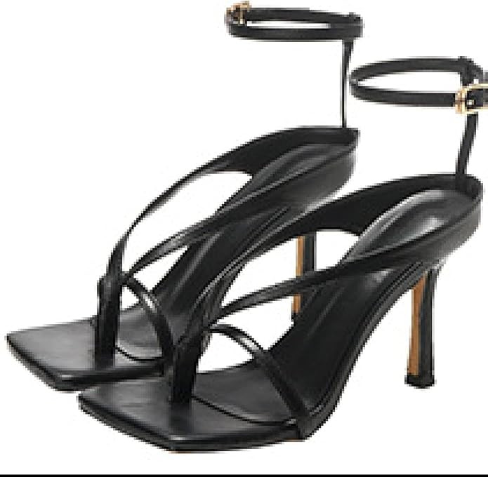 FAZAIQILUO Women's Square Toed High Heel Dress Party Sandals | Amazon (US)