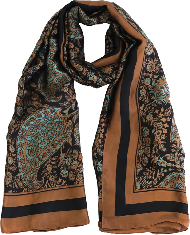 FINIZO Mulberry Silk Feeling Long Scarf for Women Large Shawls for Headscarf and Neck Sunscreen S... | Amazon (US)
