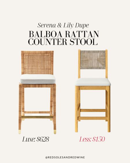 Serena and Lily counter stool dupes! Rattan counter stools, rattan bar stool

#LTKhome #LTKFind