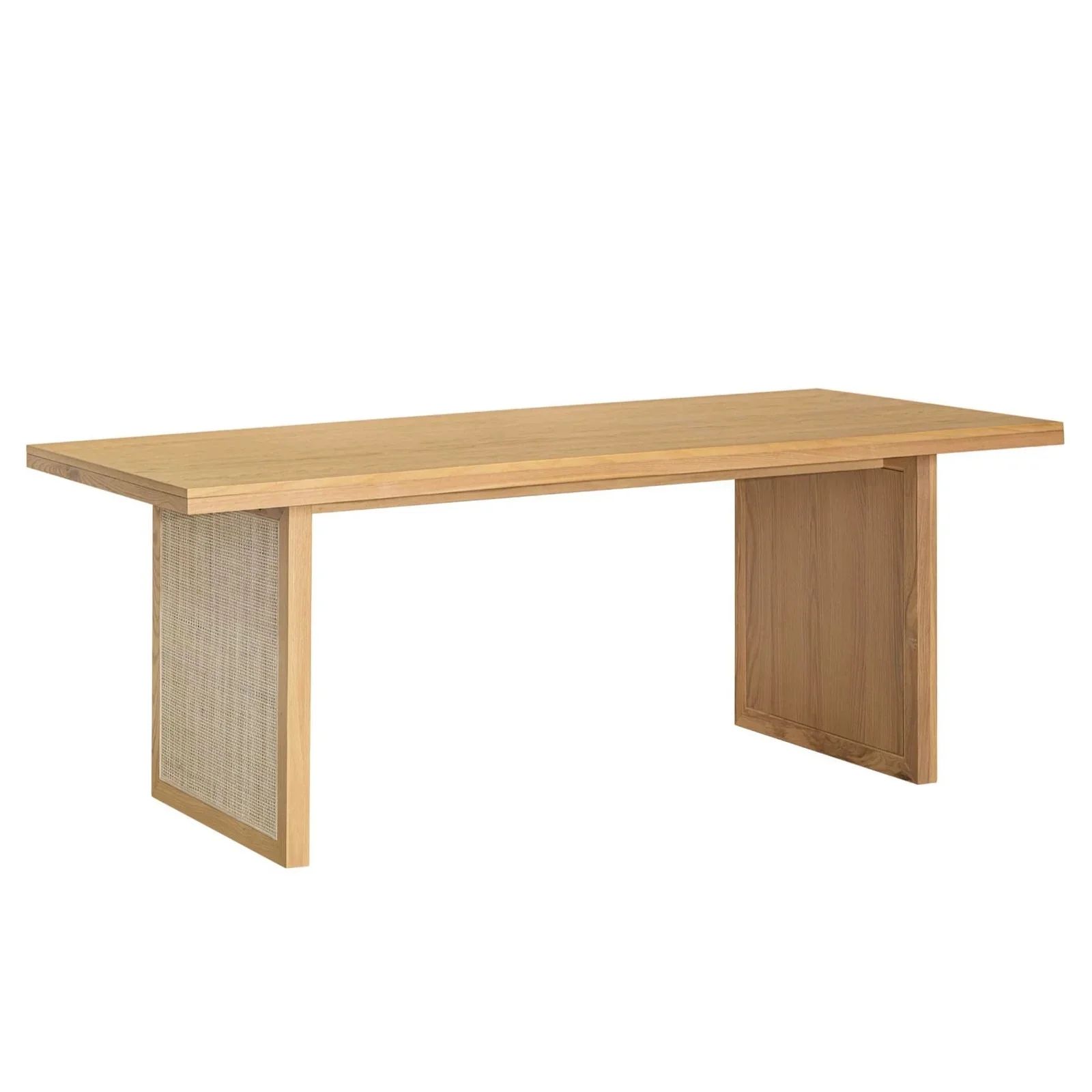 Mesa de Comedor de Madera de Roble Natural de Ratán para 6 Personas | Walmart (US)