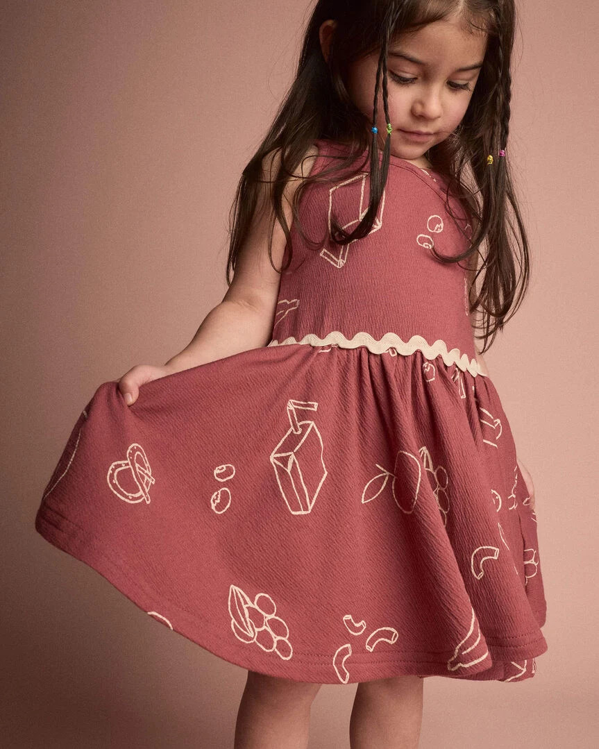 Toddler Girl Ric-Rac Crossover Dress in Snack Print  - Red - Otter Avenue | Carter's | Carter's Inc