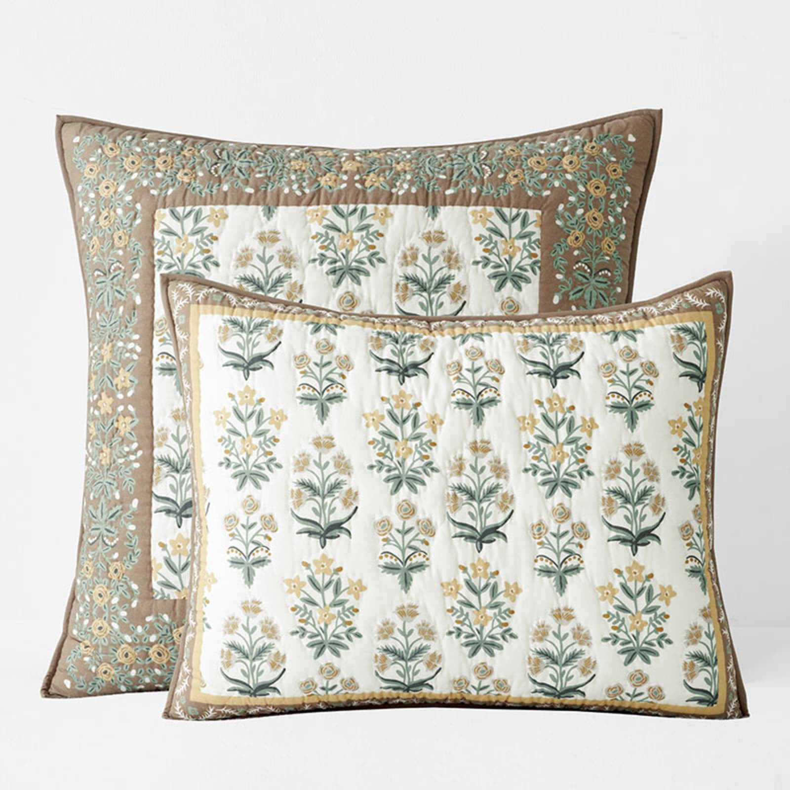 Mughal Rose Quilted Sham - Beige Multi, Standard | The Company Store