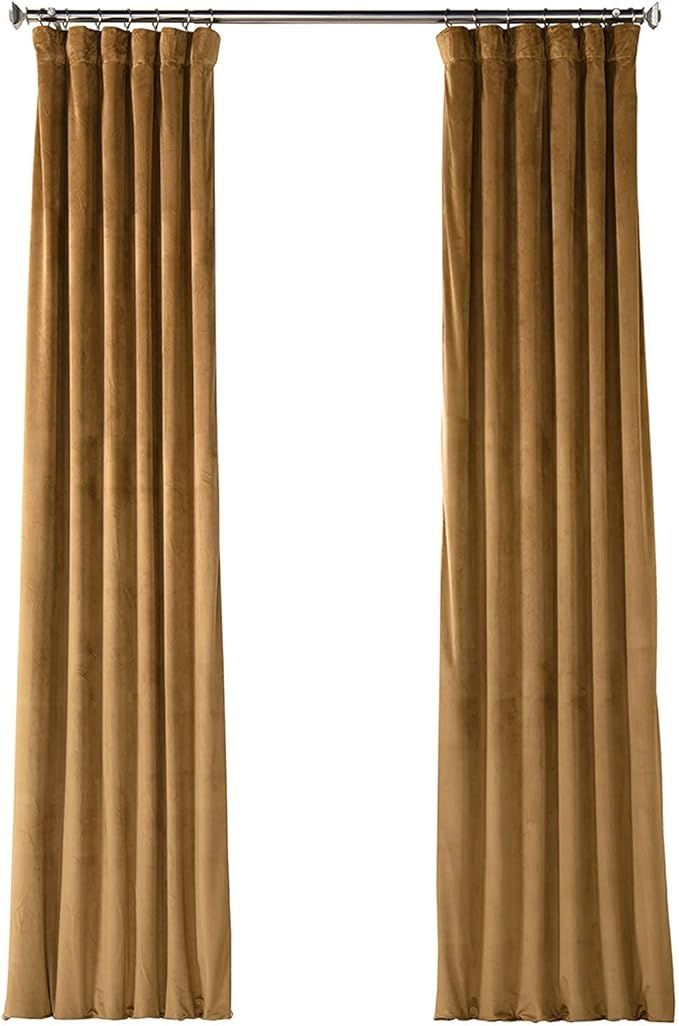 HPD Half Price Drapes VPYC Heritage Plush Velvet Curtain (1 Panel), 50 X 96, Spiced Rum | Amazon (US)