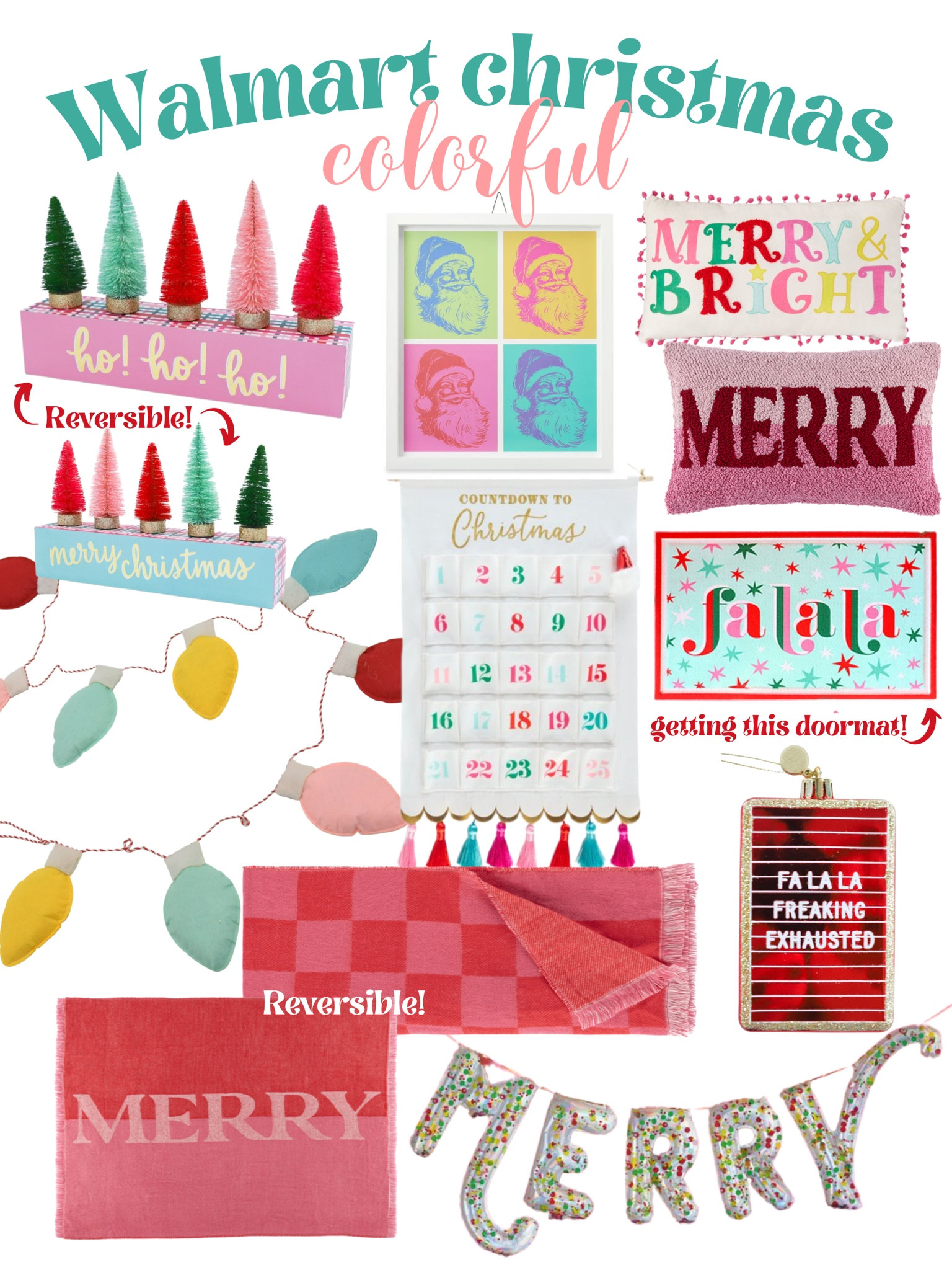 Colorful Walmart Christmas decor, packed party

#LTKSeasonal #LTKHoliday #LTKunder50