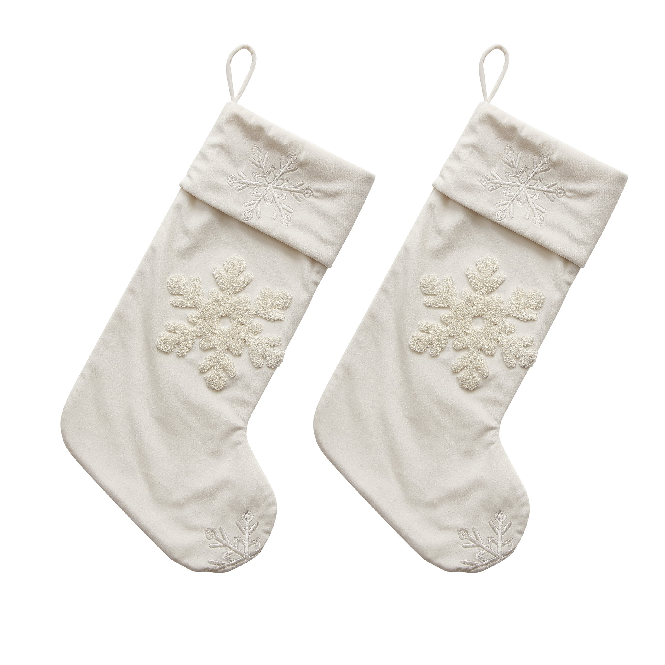 My Texas House Savannah Coconut Milk Embroidered Christmas Stockings, 21" (2 Count) | Walmart (US)