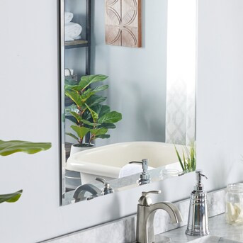 Project Source H Beveled Frameless Wall Mirror | Lowe's