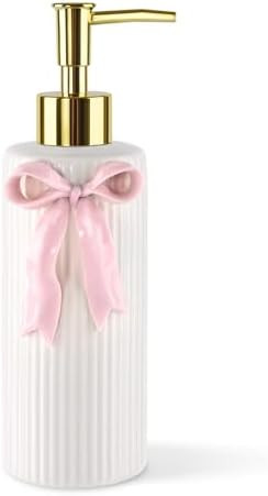 Handmade Ceramic Bow Soap Pump Dispenser Hand Lotion Liquid Dispenser Refillable for Kitchen and ... | Amazon (US)