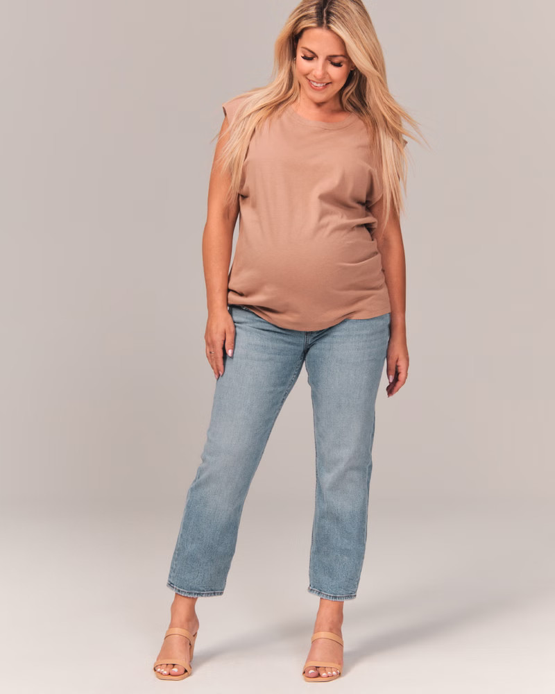 Maternity Ankle Straight Jean | Abercrombie & Fitch (US)
