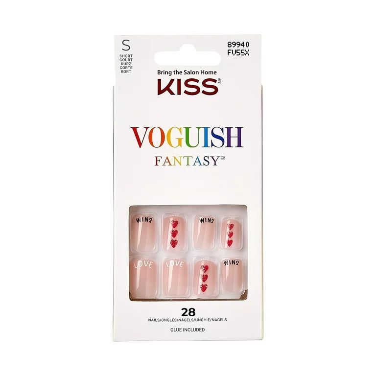 KISS Voguish Fantasy Small Square Glue-On Pride Nails, Nude, 28 pieces | Walmart (US)