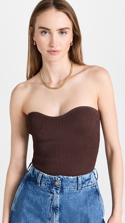 Brown Cass Bustier Knit Top | Shopbop