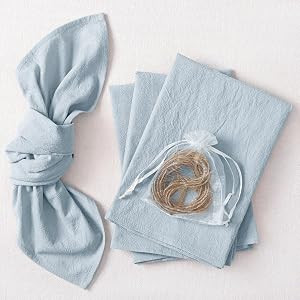 Socomi Cotton Linen Napkins Bulk 17"x17" Stonewashed Cloth Dinner Napkins Rustic Thick Table Napk... | Amazon (US)