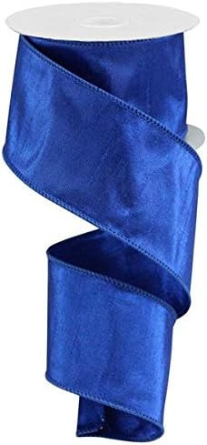 Metallic Dupioni Wired Edge Ribbon, 10 Yards (Royal Blue, 2.5 Inch) | Amazon (US)