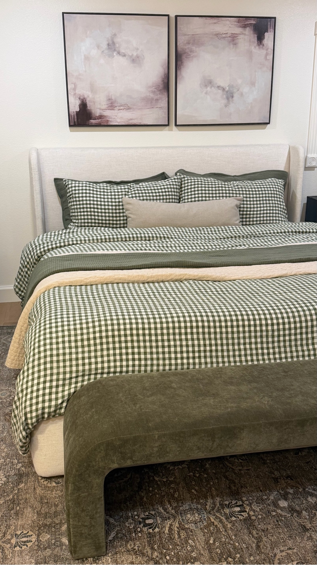 Our bedroom bedding 
Green gingham bed set
Organic cotton blanket 
European linen sheet set 

#QuincePartner @onequince

#LTKHome #LTKFindsUnder100 #LTKSaleAlert