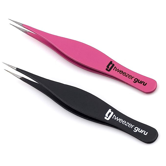 Tweezer Guru Pointed Tweezers - Sharp Precision Needle Nose Tip, Best Tweezers for Eyebrows and I... | Amazon (US)