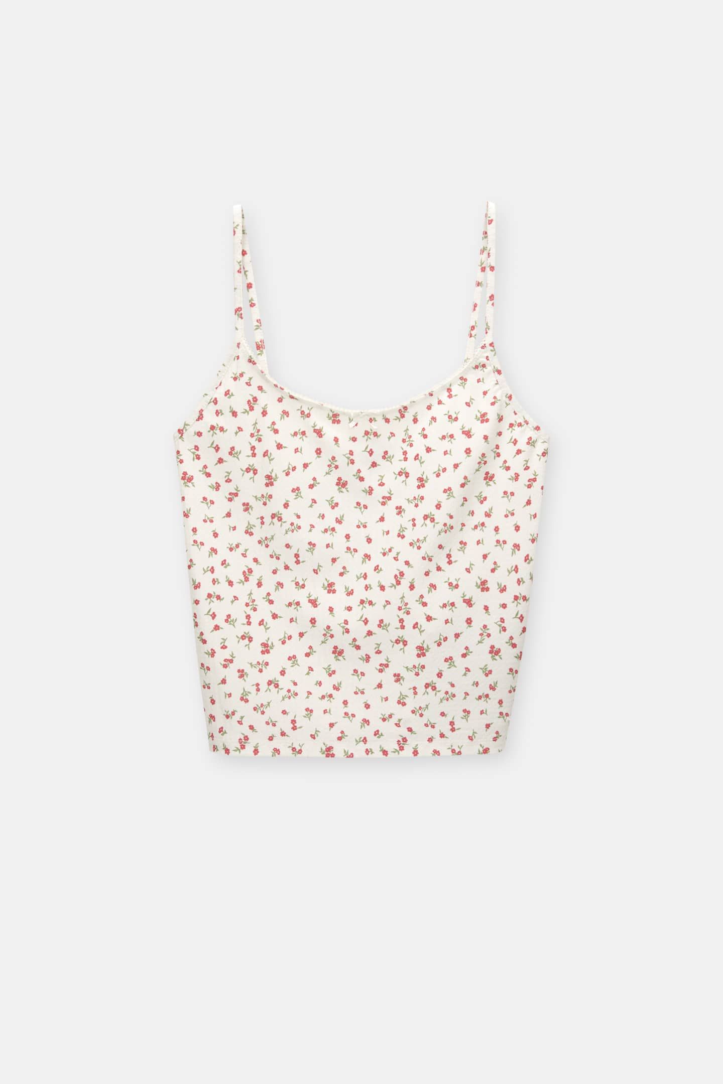 Floral strappy top with camisole detail | PULL and BEAR UK