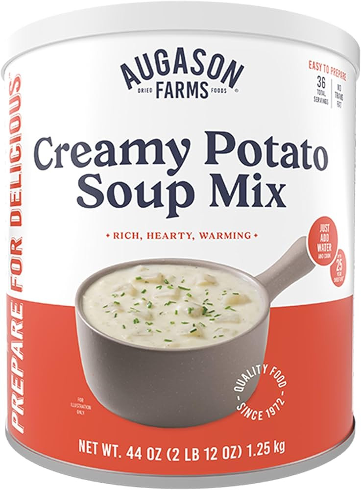 Augason Farms Creamy Potato Soup Mix Can, Emergency Food Supply, Everyday Meals, 36 Servings | Amazon (US)