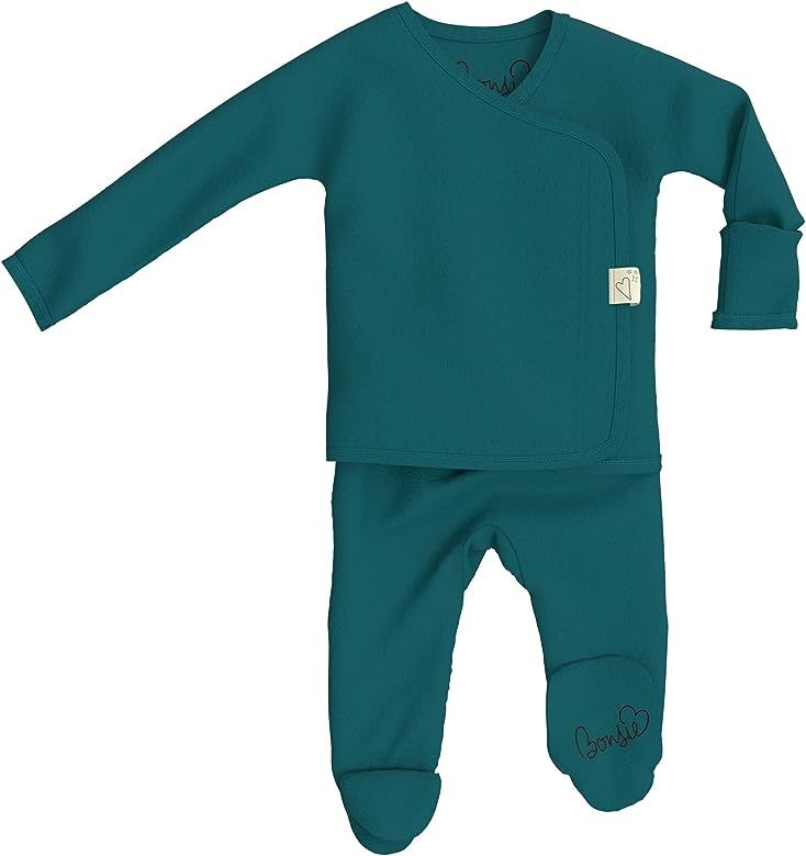 Bonsie Skin to Skin Babywear Organic Footie Bodysuit - Green Baby Footed One Piece - Spruce | Amazon (US)