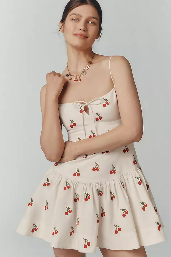 Maeve Sweetheart Drop-Waist Mini Dress | Anthropologie (US)