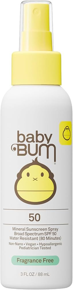 Baby Bum SPF 50 Sunscreen Spray - Mineral UVA/UVB Face and Body Protection for Sensitive Skin - F... | Amazon (US)