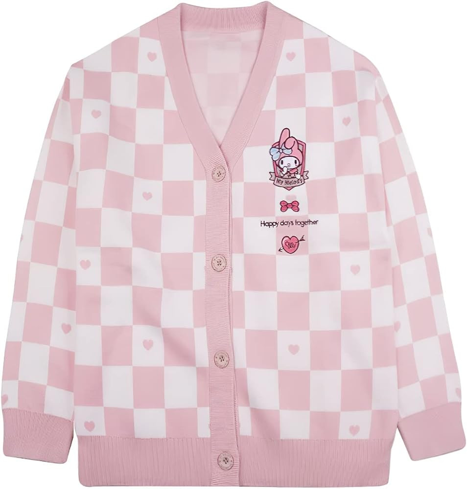 Kawaii Sweater for Women Girl Anime Plaid Kawaii Cardigan Clothes JK Uniform Cosplay Cutecore Kaw... | Amazon (US)