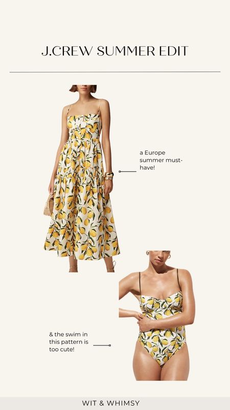 J.crew vacation pieces lemon coral print perfect for Europe summer vacation 

#LTKSeasonal