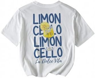 SweatyRocks Women's Letter Lemon Graphic Tees Short Sleeve Lemoncello Print T Shirts | Amazon (US)