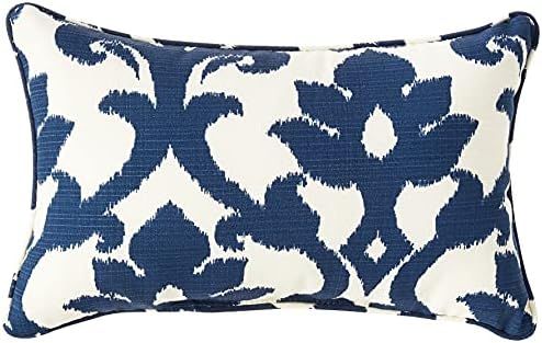 Pillow Perfect Outdoor/Indoor Basalto Navy Lumbar Pillows, 11.5" x 18.5", Blue, 2 Count | Amazon (US)