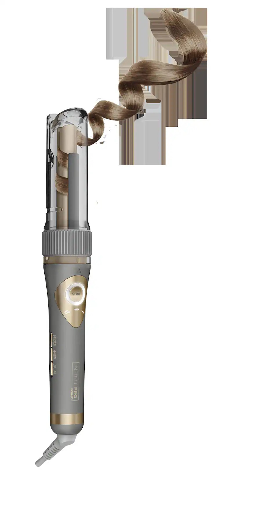 Conair - InfinitiPRO Curl Secret 2.0 Ceramic Curling Iron - Gray | Best Buy U.S.