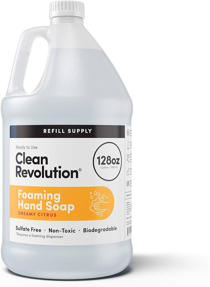 Clean Revolution Foaming Hand Soap Refill Supply Container, Ready to Use Formula, Dreamy Citrus F... | Amazon (US)
